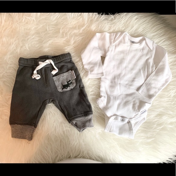 Kids Joggers + Long Sleeve Onesie Set | 6-9 Month